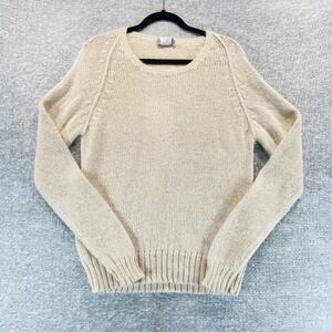 Tattersall Ltd Mens Beige 100% Alpaca Raglan Crew Neck Sweater Large Vintage